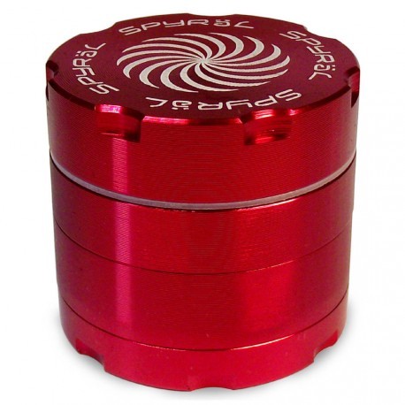 SPYRÄL Grinder Alu CNC Grinder 4-Part Innen Silber - Durchmesser / Farbe : 40 mm/Rot