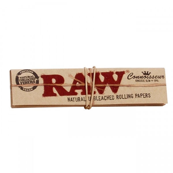 RAW' Connoisseur Longpapers King Size Slim + Tips